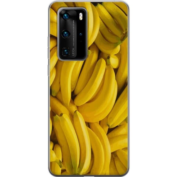 Huawei P40 Pro Genomskinligt Skal Banana Pattern – lekfullt mönster med gula bananer