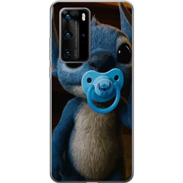 Huawei P40 Pro Genomskinligt Skal Stitch & Napp – babytema med söt karaktär