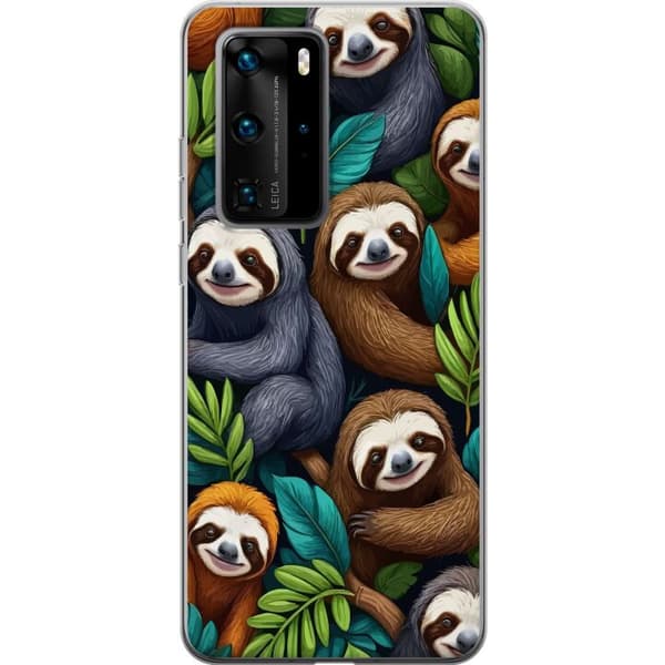 Huawei P40 Pro Genomskinligt Skal Sengångarstil – avslappnat motiv med söt sengångare