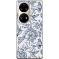 Miniatyrbillede 1 af 3: Huawei P50 Pro Gennemsigtig cover Blomster & Fugle - Romantisk Vintage-stil Mønster