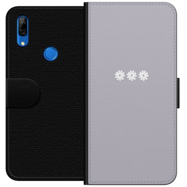 Huawei P Smart Z Plånboksfodral Lila Blomminimalism – stilrent blommotiv på lila bakgrund