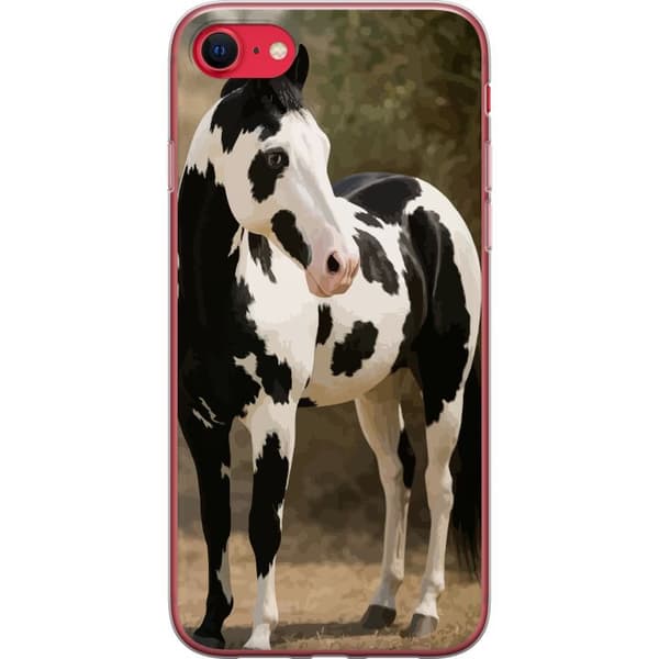 Apple iPhone SE (2022) Gennemsigtig cover Smuk Hest - elegant illustration af hestemotiv