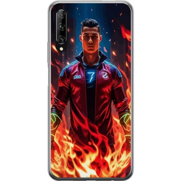 Huawei P smart Pro 2019 Gennemsigtig cover Ronaldo Inferno - fodboldhelt i flammer