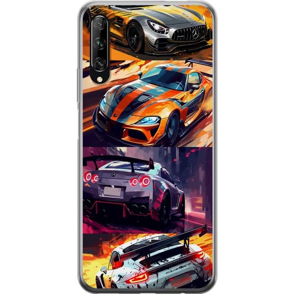 Huawei P smart Pro 2019 Genomskinligt Skal Rally Fever – fartfyllt motiv med rallybilar
