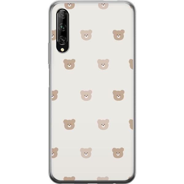 Huawei P smart Pro 2019 Läpinäkyvä kuori Teddy-tausta - söpöt teddykarhut pehmeällä taustalla