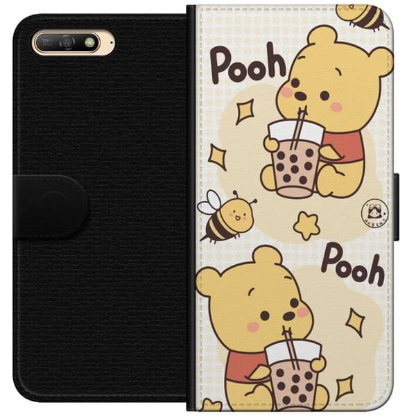 Huawei Y6 (2018) Lompakkokotelo Nalle Pooh - klassinen karhumotiivi uudessa tulkinnassa