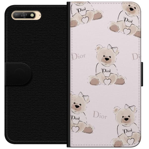 Huawei Y6 (2018) Lompakkokotelo Teddy Dior Vibes - ylellinen nalle muotityyliin