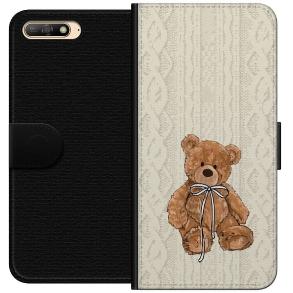 Huawei Y6 (2018) Tegnebogsetui Lille Teddy – klassisk teddy i enkel design