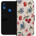 Miniatyrbild 1 av 3: Huawei P Smart Z Plånboksfodral Bär & Blommor – mönster med blå blommor och skogsbär
