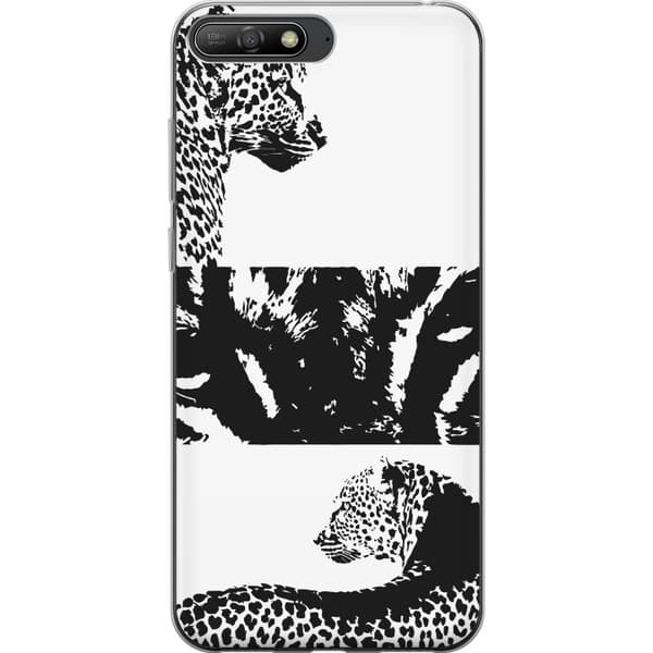 Huawei Y6 (2018) Genomskinligt Skal Leopard Faces – trendigt mönster med leopardansikten