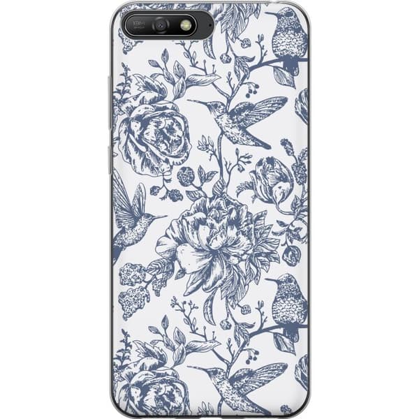 Huawei Y6 (2018) Läpinäkyvä kuori Kukat & Linnut - Romanttinen Vintage-tyylinen Kuviointi
