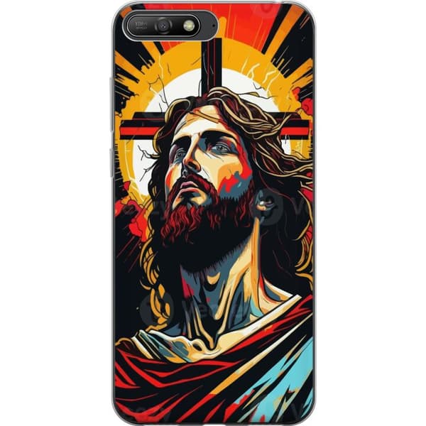 Huawei Y6 (2018) Läpinäkyvä kuori Jeesus ja Kortti - uskonnollinen motiivi syvällä symboliikalla