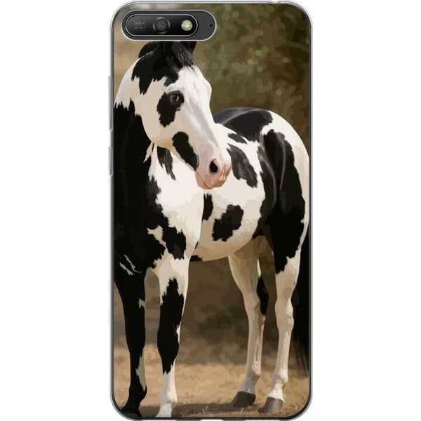 Huawei Y6 (2018) Genomskinligt Skal Vacker Häst – elegant illustration av hästmotiv