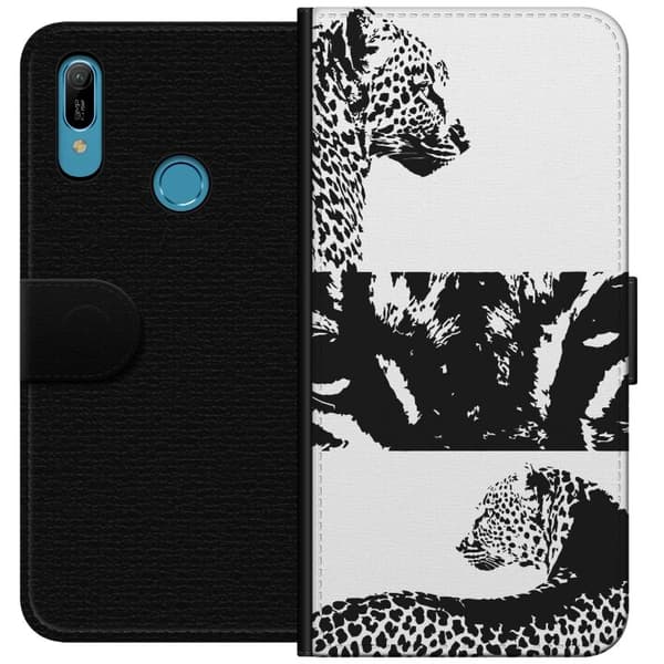 Huawei Y6 (2019) Lompakkokotelo Leopard Faces