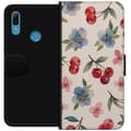 Miniatyrbilde 1 av 3: Huawei Y6 (2019) Lommeboketui Bær & Blomster - mønster med blå blomster og skogsbær