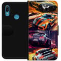 Miniatyrbillede 1 af 3: Huawei Y6 (2019) Tegnebogsetui Rallyfeber - fartfyldt motiv med rallybiler