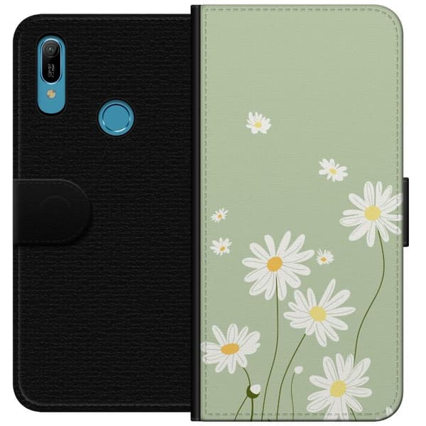 Huawei Y6 (2019) Tegnebogsetui Præstekraver - blomstret mønster i svensk sommerstil