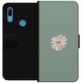 Pikkukuva 1 / 3: Huawei Y6 (2019) Lompakkokotelo Vihreä Minimalikukka - tyylikäs kukka vihreällä taustalla