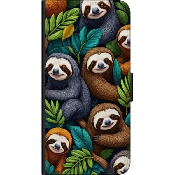 Huawei Y6 (2019) Lompakkokotelo Sengångarstil - rentoutunut muotoilu söpöllä laiskiaalla