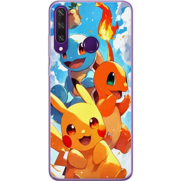Huawei Y6p Läpinäkyvä kuori Pocket Creatures - innoittanut Pokémonista mainitsematta nimeä