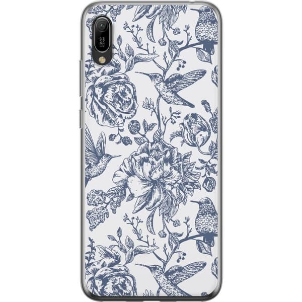 Huawei Y6 Pro (2019) Läpinäkyvä kuori Kukat & Linnut - Romanttinen Vintage-tyylinen Kuviointi