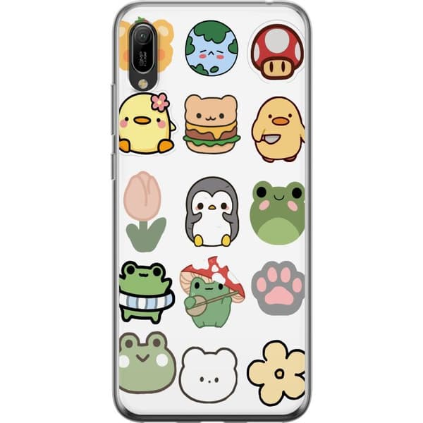 Huawei Y6 Pro (2019) Läpinäkyvä kuori Kawaii Friends
