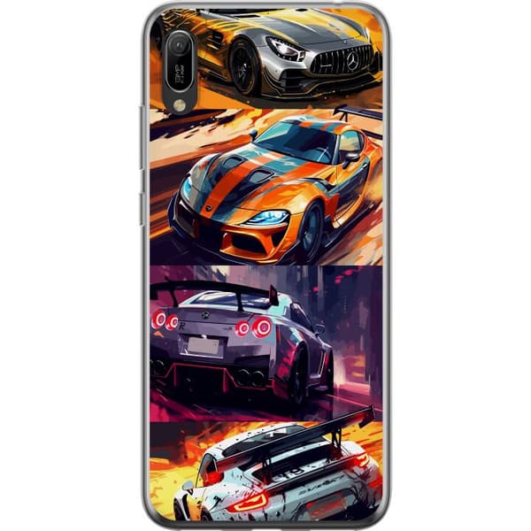 Huawei Y6 Pro (2019) Genomskinligt Skal Rally Fever – fartfyllt motiv med rallybilar