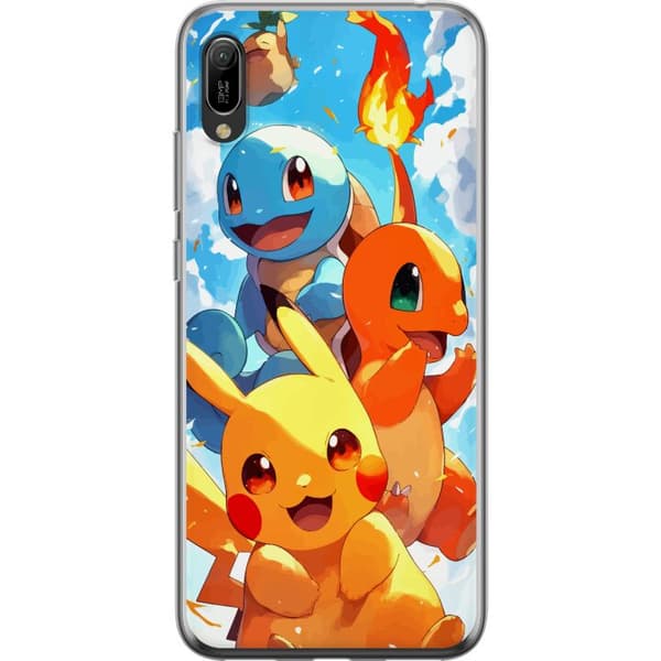 Huawei Y6 Pro (2019) Läpinäkyvä kuori Pocket Creatures - innoittanut Pokémonista mainitsematta nimeä