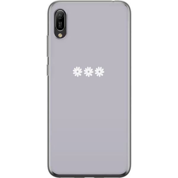 Huawei Y6 Pro (2019) Läpinäkyvä kuori Lila Blomminimalismi - tyylikäs kukkakuva lila taustalla