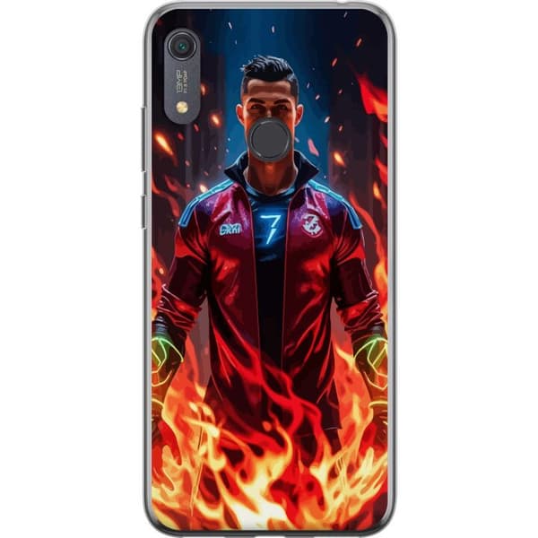 Huawei Y6s (2019) Genomskinligt Skal Ronaldo Inferno – fotbollshjälte i eldflammor
