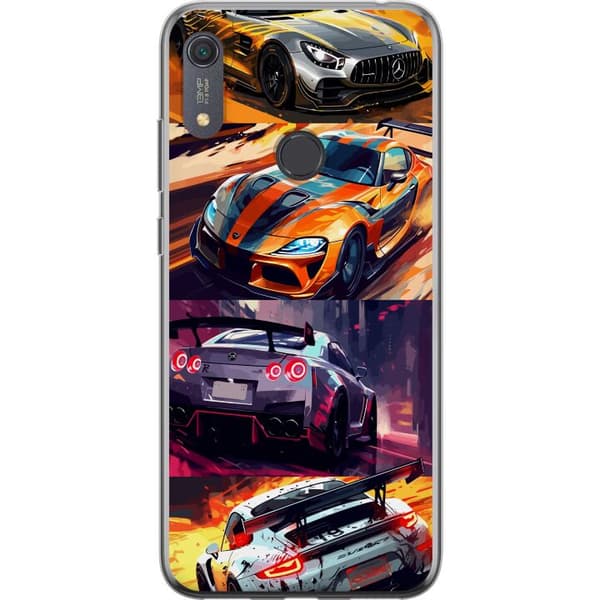 Huawei Y6s (2019) Genomskinligt Skal Rally Fever – fartfyllt motiv med rallybilar
