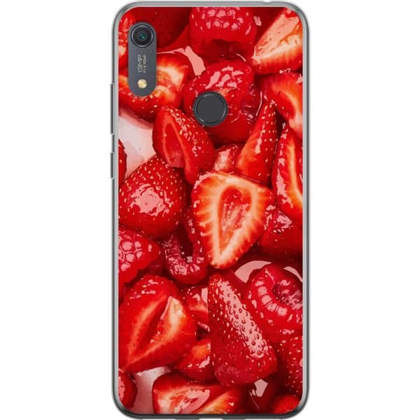 Huawei Y6s (2019) Genomskinligt Skal Jordgubbsmönster – sött motiv med sommarkänsla