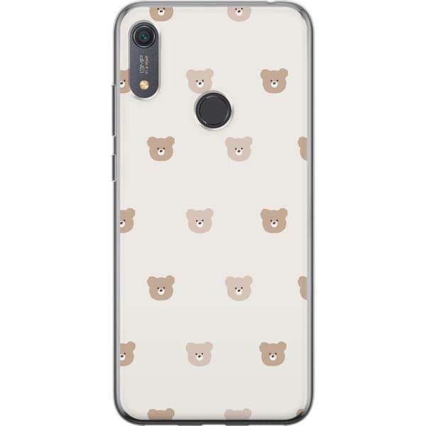 Huawei Y6s (2019) Gennemsigtig cover Teddybaggrund - søde teddybjørne mod en blød baggrund