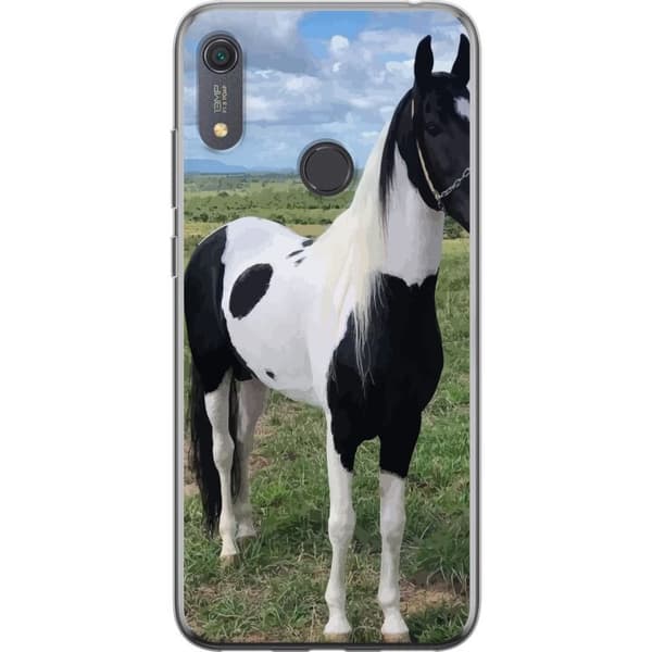 Huawei Y6s (2019) Gennemsigtig cover Hestemagi - stiliseret hest i en rolig farveskala