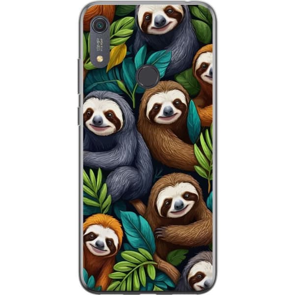 Huawei Y6s (2019) Läpinäkyvä kuori Sengångarstil - rentoutunut muotoilu söpöllä laiskiaalla