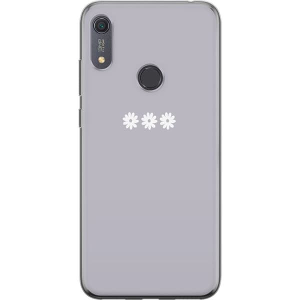 Huawei Y6s (2019) Läpinäkyvä kuori Lila Blomminimalismi - tyylikäs kukkakuva lila taustalla