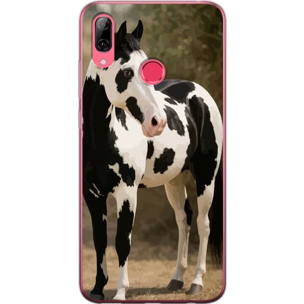 Huawei Y7 (2019) Gennemsigtig cover Smuk Hest - elegant illustration af hestemotiv