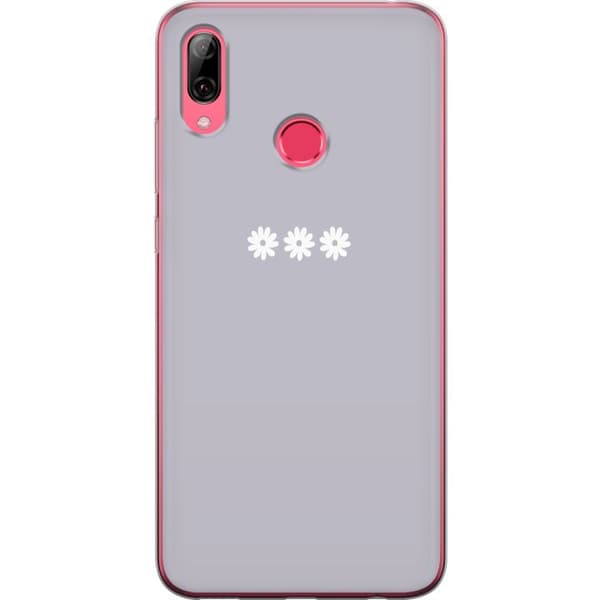 Huawei Y7 (2019) Läpinäkyvä kuori Lila Blomminimalismi - tyylikäs kukkakuva lila taustalla
