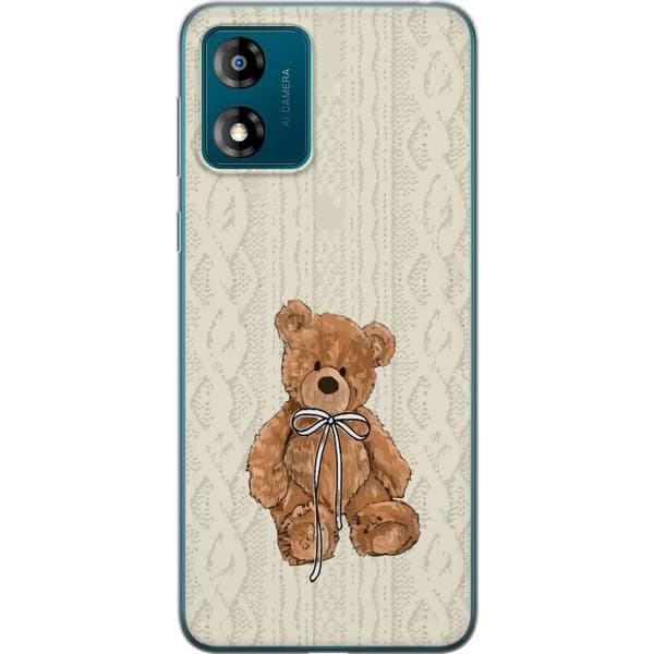 Motorola Moto E13 Gennemsigtig cover Lille Teddy – klassisk teddy i enkel design