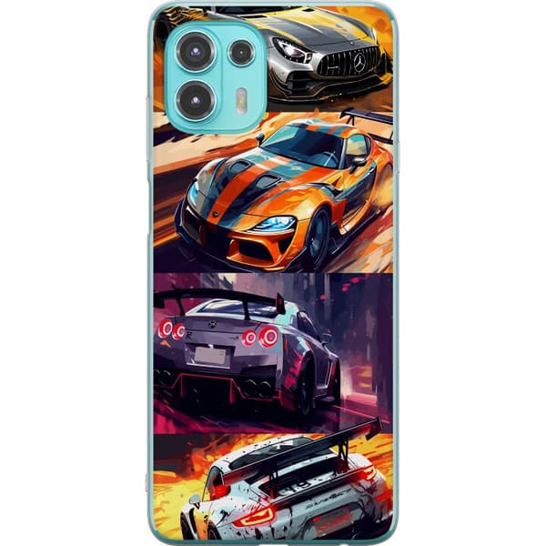 Motorola Edge 20 Lite Läpinäkyvä kuori Ralli kuume - vauhdikas teema ralliautoilla