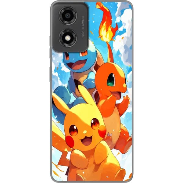 Motorola Moto E14 Genomskinligt Skal Pocket Creatures – inspirerat av Pokémon utan att nämna namnet
