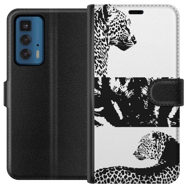 Motorola Edge 20 Pro Tegnebogsetui Leopard Faces