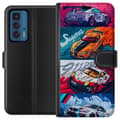 Pikkukuva 1 / 3: Motorola Edge 20 Pro Lompakkokotelo Nopeat Autot - Piirretty Kuvio Toiminnalla