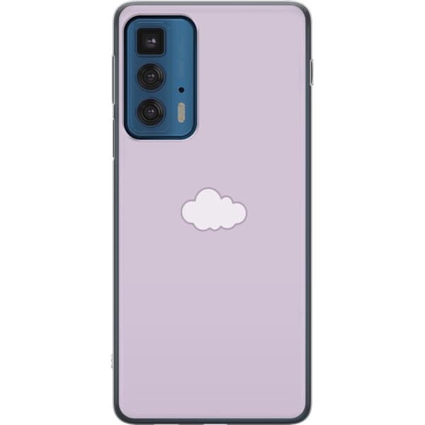 Motorola Edge 20 Pro Genomskinligt Skal Lila Moln – minimalistiskt moln på lila bakgrund