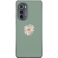 Miniatyrbild 1 av 3: Motorola Edge (2022) Genomskinligt Skal Grön Minimalblomma – stilren blomma på grön bakgrund