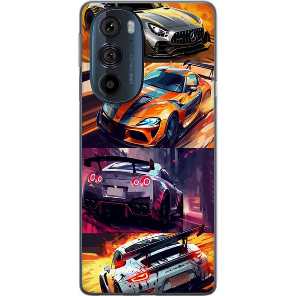 Motorola Edge 30 Pro Läpinäkyvä kuori Ralli kuume - vauhdikas teema ralliautoilla