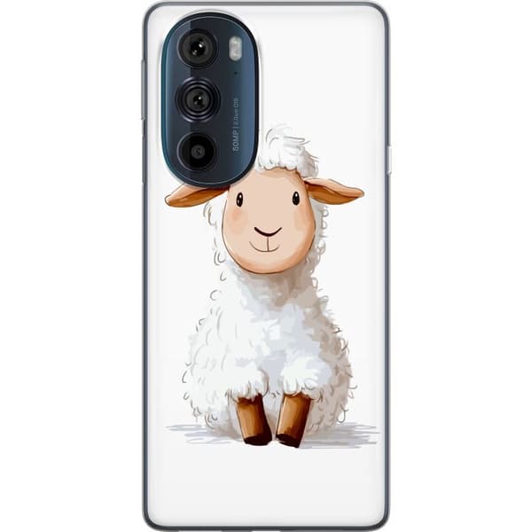 Motorola Edge 30 Pro Gennemsigtig cover Sødt Lamm - tegneseriestil til børn og babyprodukter