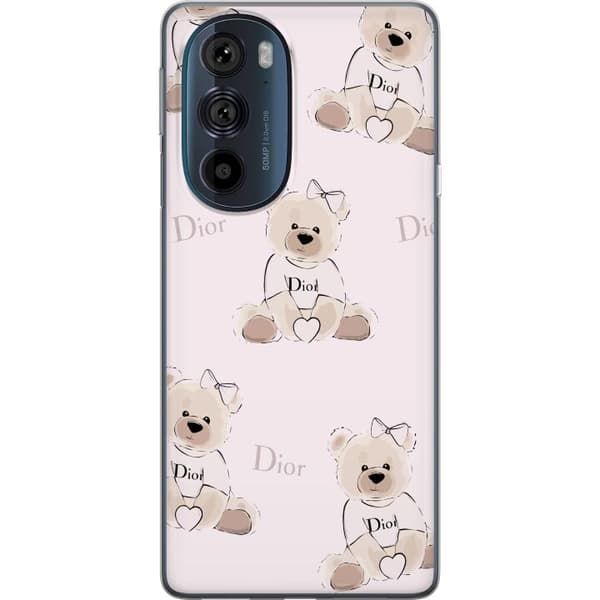 Motorola Edge 30 Pro Läpinäkyvä kuori Teddy Dior Vibes - ylellinen nalle muotityyliin