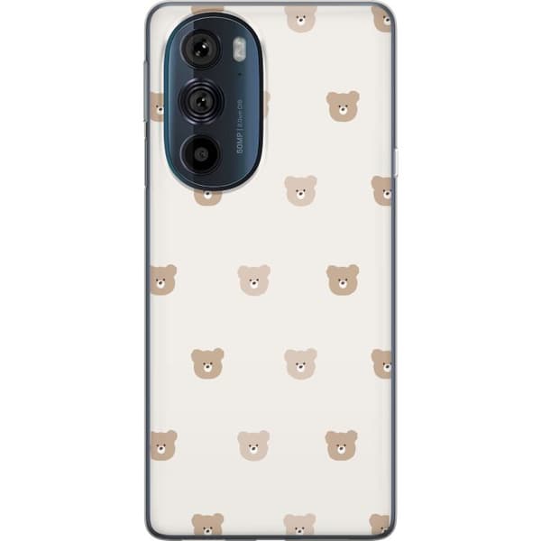 Motorola Edge 30 Pro Läpinäkyvä kuori Teddy-tausta - söpöt teddykarhut pehmeällä taustalla