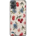 Miniatyrbillede 1 af 3: Motorola Moto E22i Gennemsigtig cover Bær & Blomster - mønster med blå blomster og skovbær